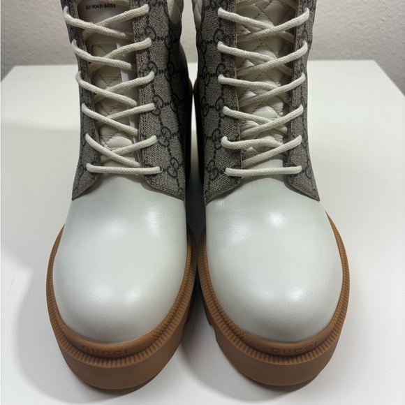 Gucci GG Logo Platform High Block Heel ankle boot - Picture 2 of 10